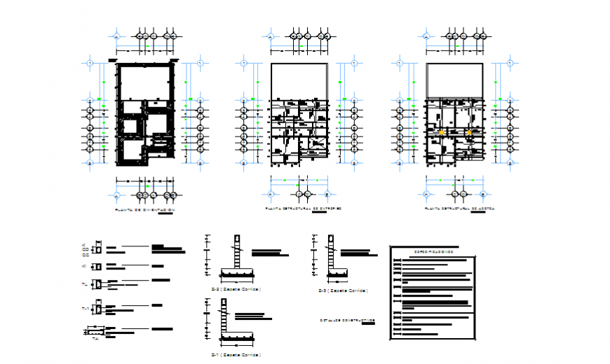 Foundation layout design of Small house 2 floors project design drawing