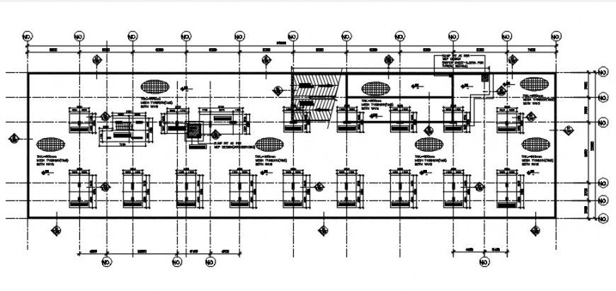 Foundation layout plan of building blocks drawings in autocad file