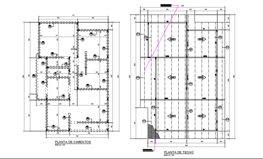 foundation layout planning of preliminary housing design drawing