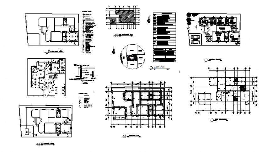 Foundation plan, cover plan, layout plan and auto-cad details of house dwg file