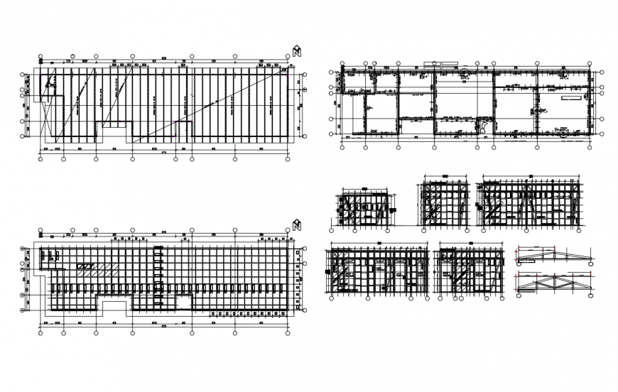 Foundation plan, cover plan and structure details of house dwg file