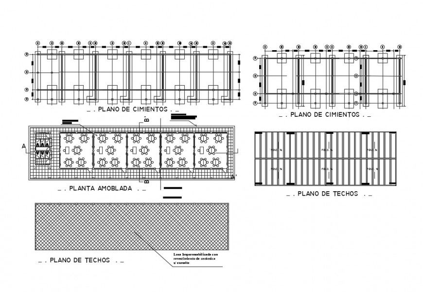 Foundation plan, structure plan and floor plan details of school cad drawing details dwg file
