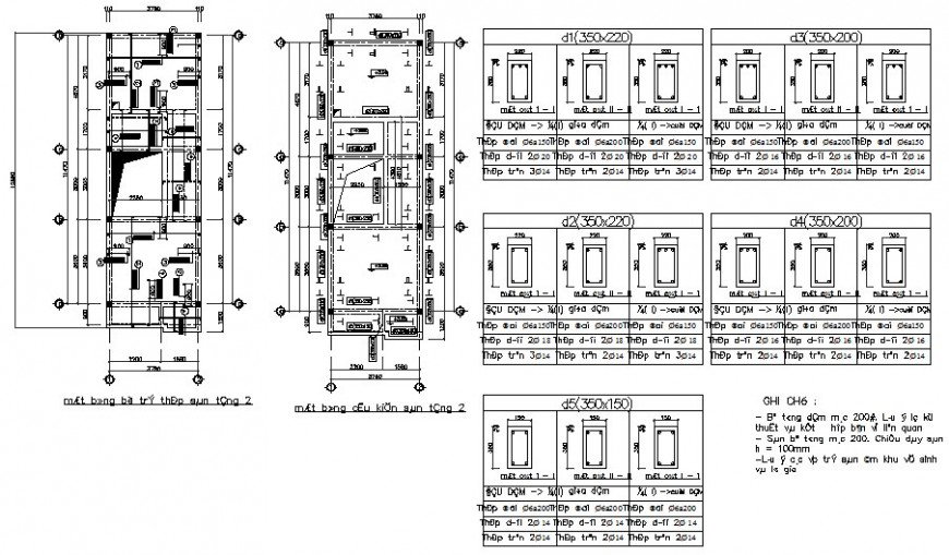 Foundation plan, cover plan and structure details with column dwg file