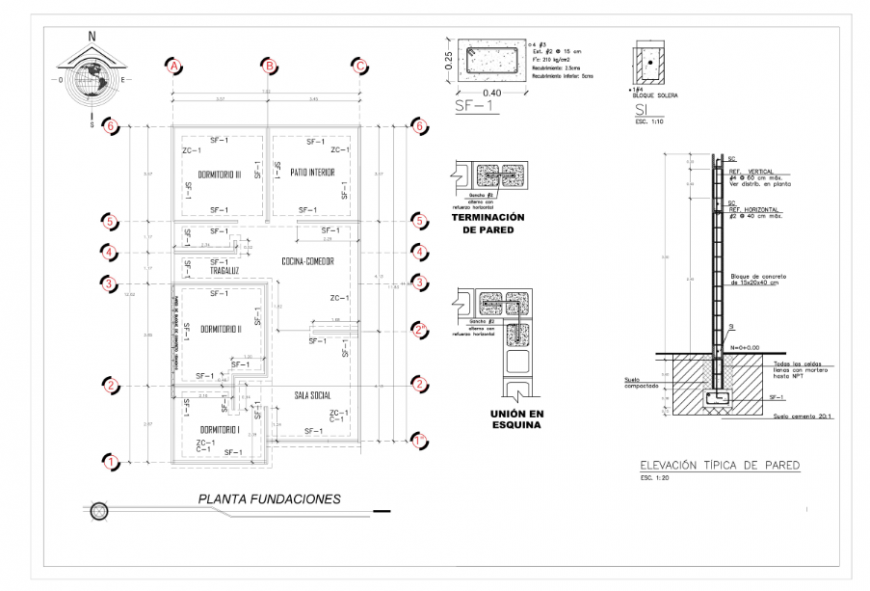 Foundation plan & detail design of progressive development House project