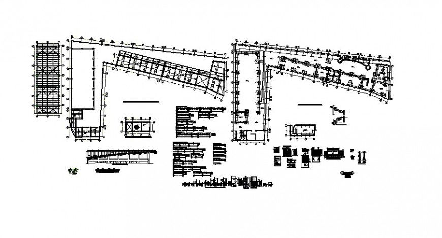 Foundation plan and construction detail 2d view CAD structural block autocad file