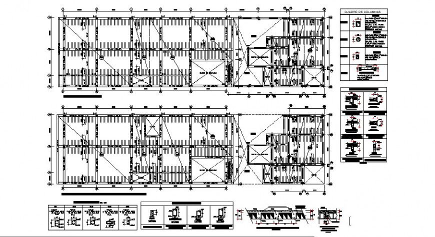 Foundation plan and construction detail of RCC stucture in dwg format