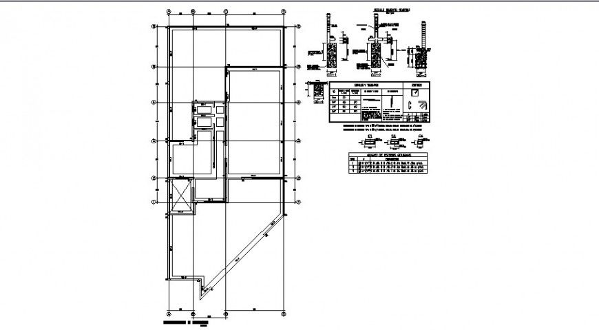 Foundation plan and detailing of RCC structure in dwg format