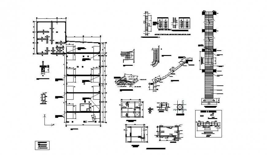 Foundation plan and other RCC structure details in autocad