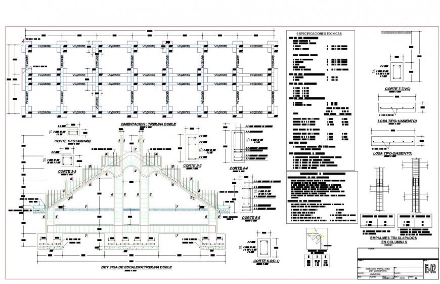 Foundation plan and roof section plan autocad file