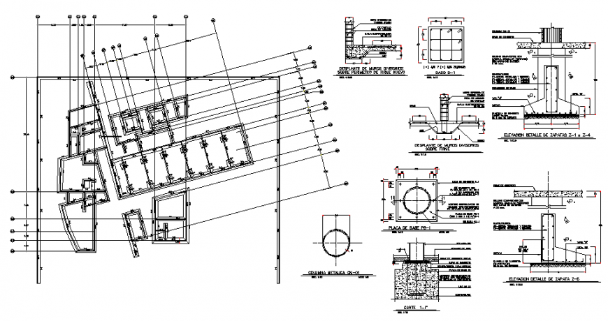 Foundation plan and section clinic plan autocad file