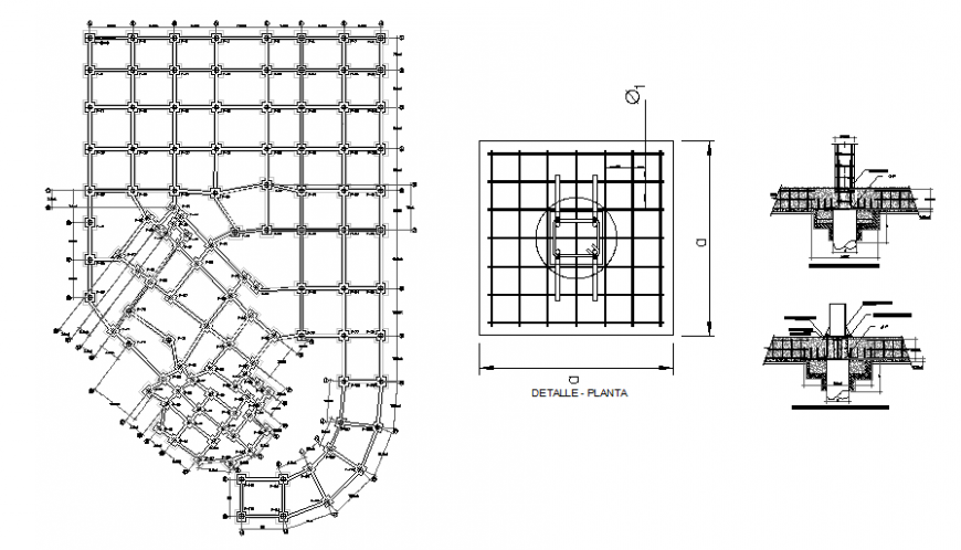 Foundation plan and section detail dwg file