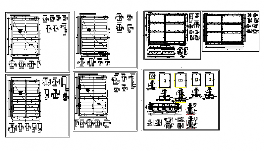 Foundation plan and several constructive structure details dwg file