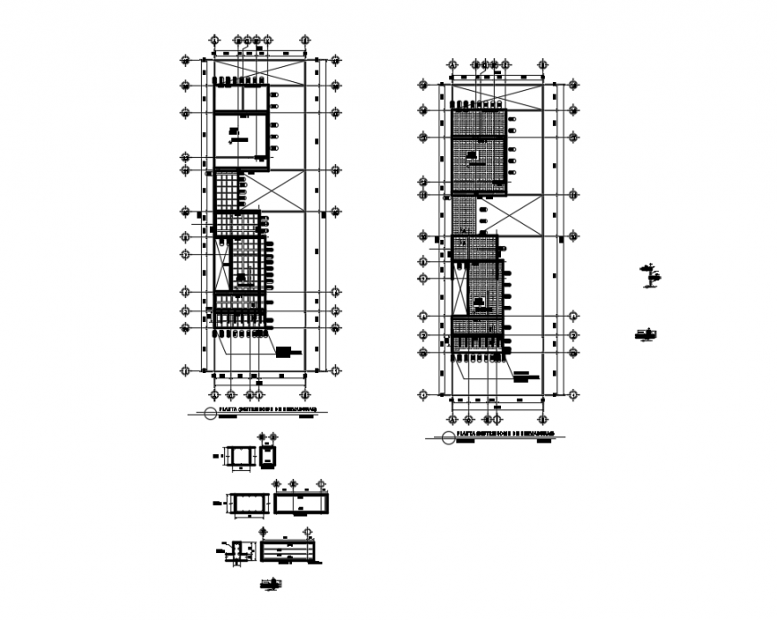 Foundation plan and structural details of housing of uni-family home dwg file