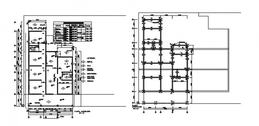 Foundation plan and structural plan details dwg autocad file