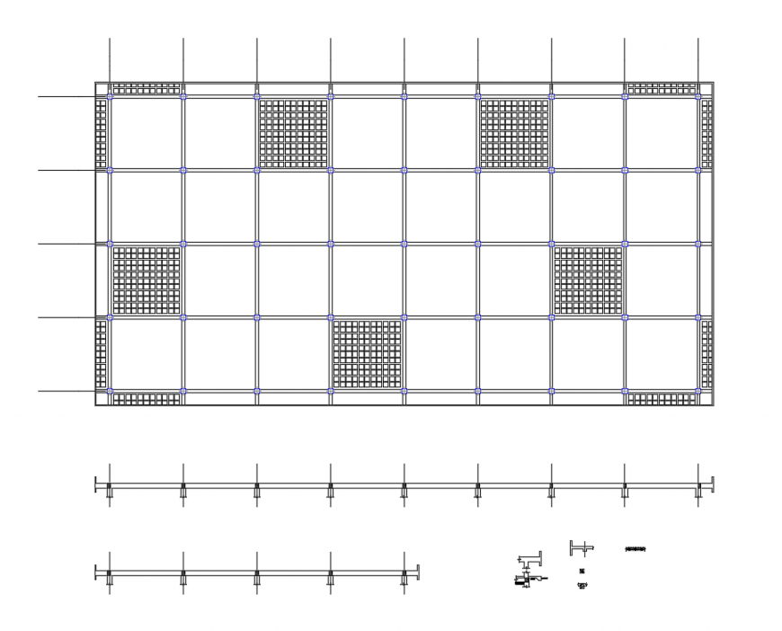 Foundation plan and structure details of building dwg file