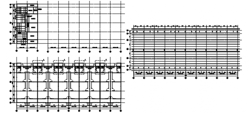 Foundation plan and structure drawing details for apartment building dwg file