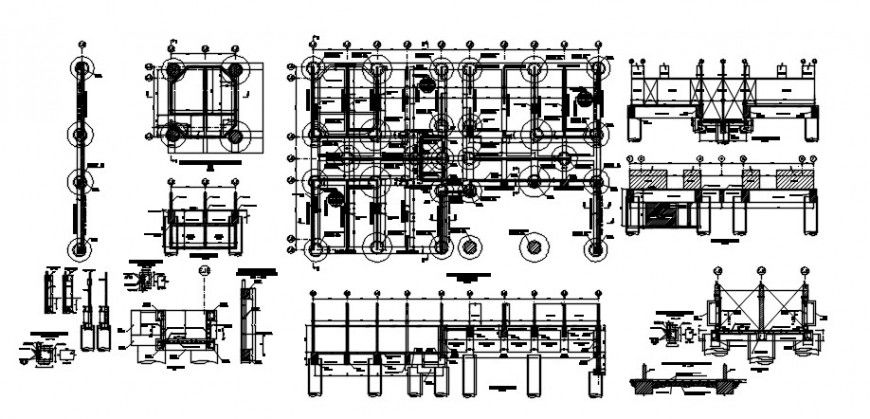 Foundation plan and structure drawing details of house dwg file