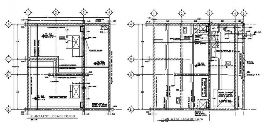 Foundation plan and structure plan drawing details of machine room dwg file