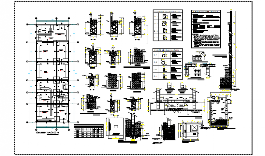 Foundation plan design drawing of single family house design drawing