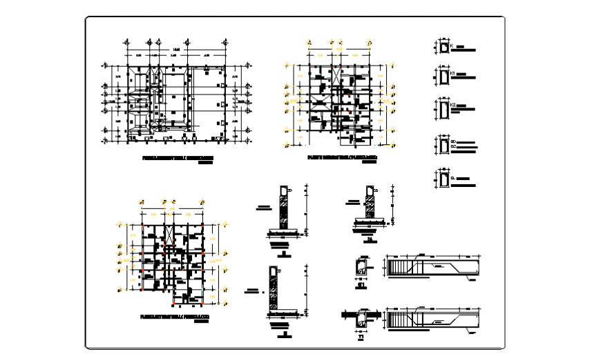 Foundation plan design of executive house project design drawing