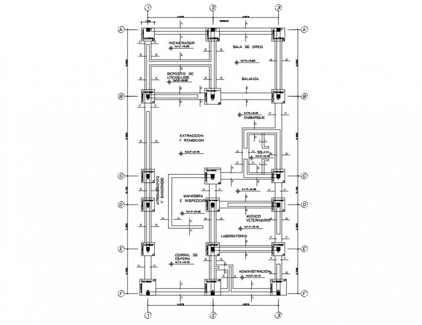 Foundation plan drawings 2d view layout plan autocad software file