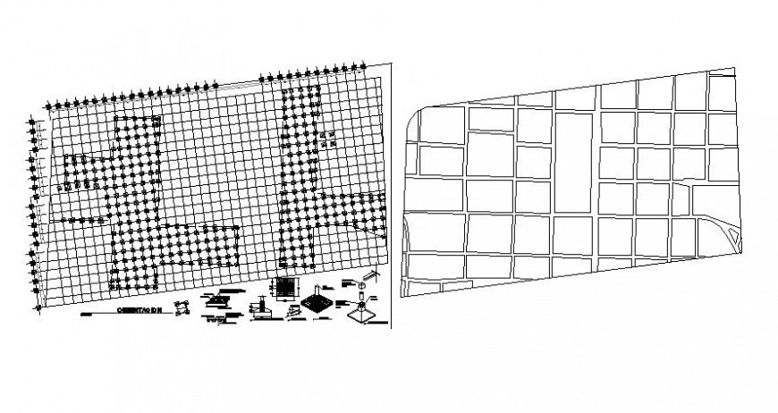 Foundation plan drawings 2d view shown in autocad