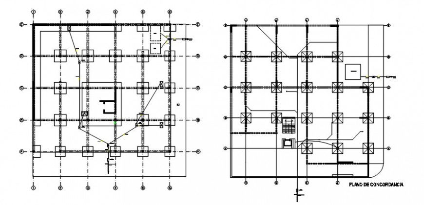 Foundation plan drawings details 2d view CAD structural blocks dwg file