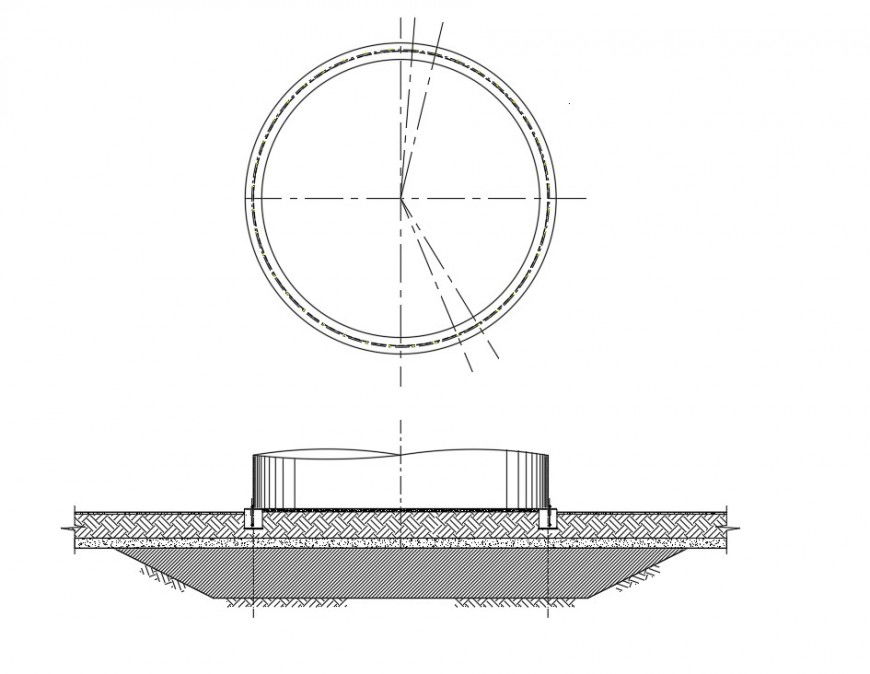 Foundation plan for storage tank plan dwg file