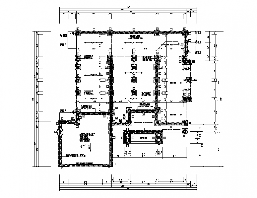 Foundation Plan of Building CAD DWG File Structural Details