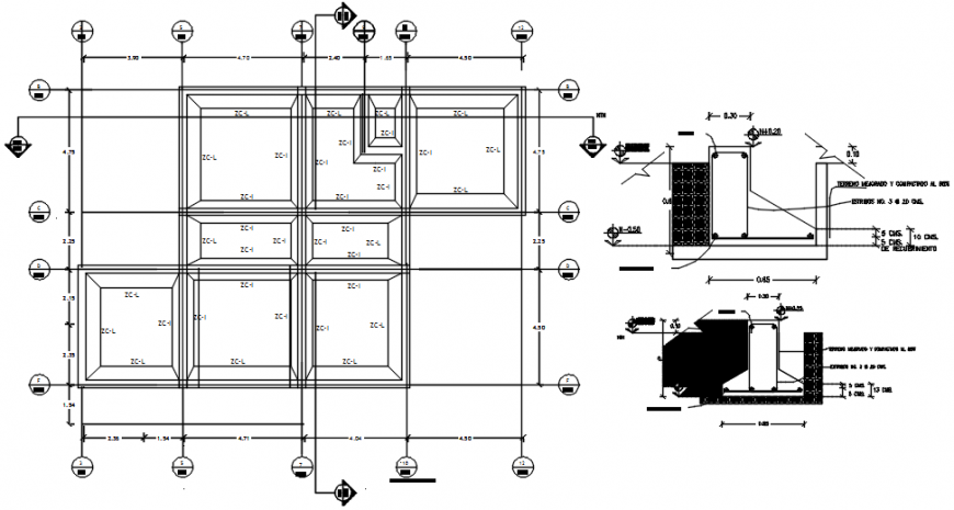 Foundation plan of housing in AutoCAD file