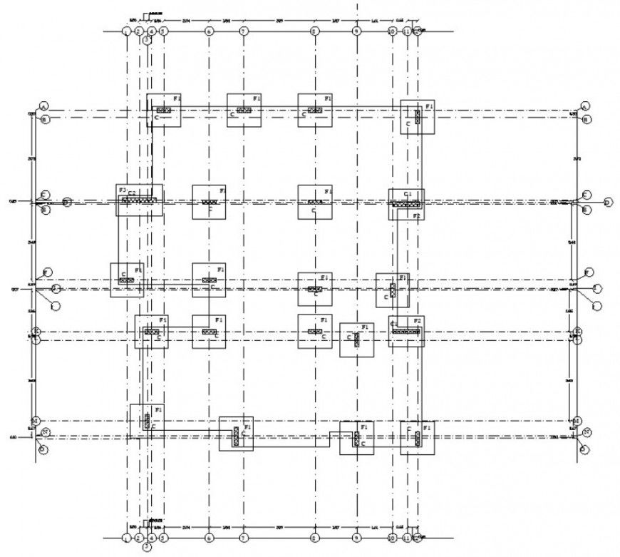 Foundation plan RCC structure drawing in autocad