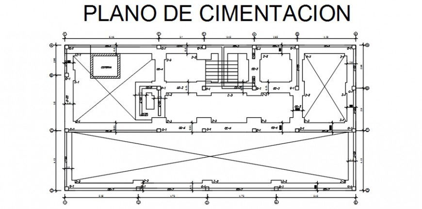 Foundation plan structure auto-cad drawing details dwg file