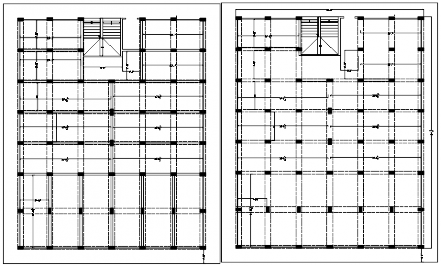 Foundation plan structure drawing details of building dwg file
