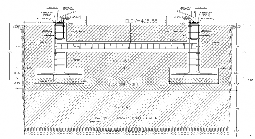foundation plan with a detailing & dwg file.