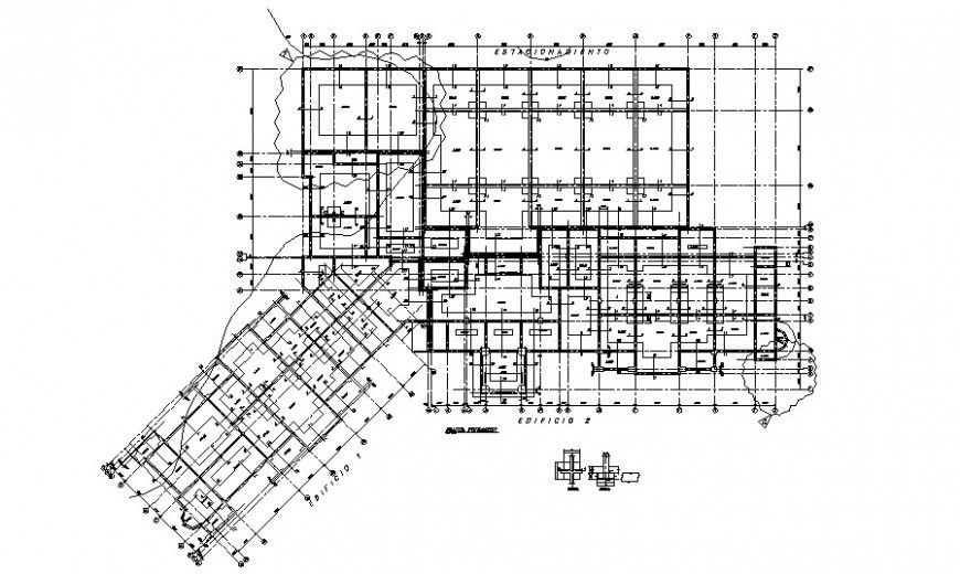 Foundation planning commercial building detail dwg file