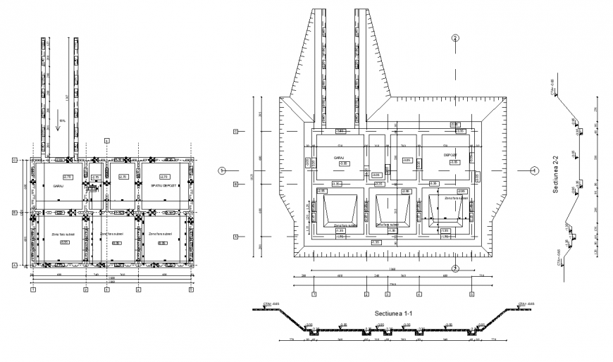 2D CAD Model | Foundation Reinforcement Plan & Elevation
