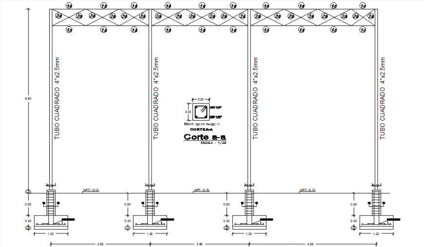 Foundation section structural plane carriza lislay dwg file