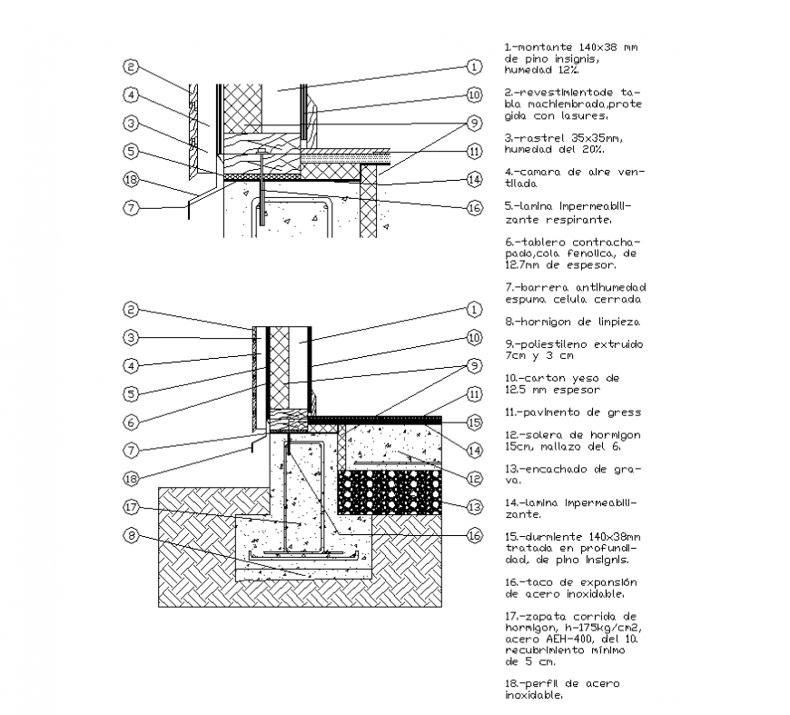 Foundation structure CAD construction block detail 2d view layout dwg file