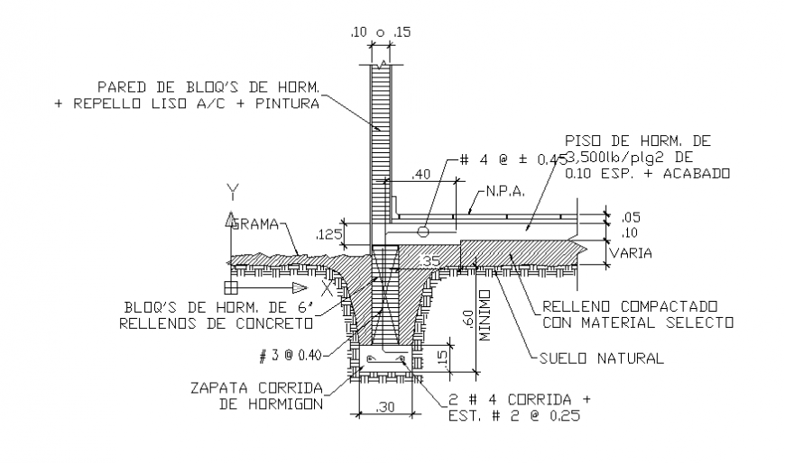 Foundation structure details with concentric shoe cad drawing details dwg file