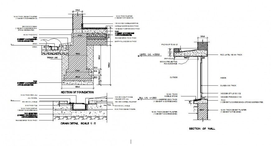 Foundation structure sectional detail file