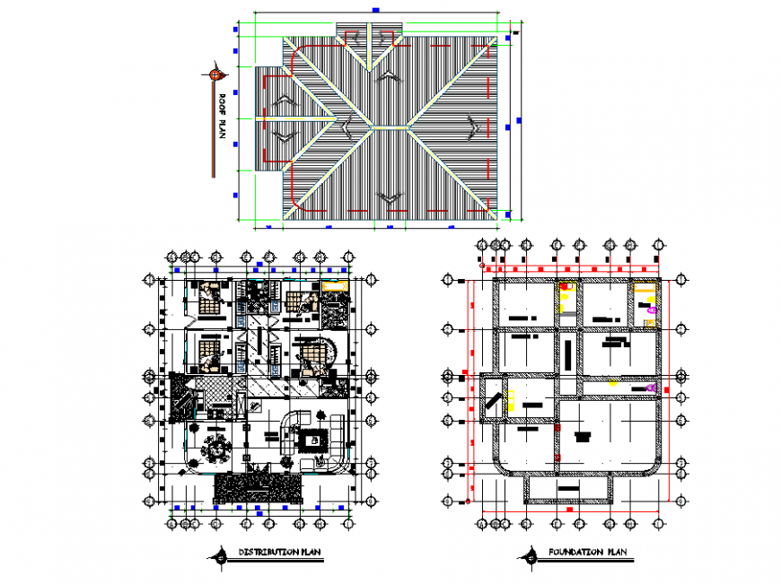 Foundation to roof planning detail working drawing
