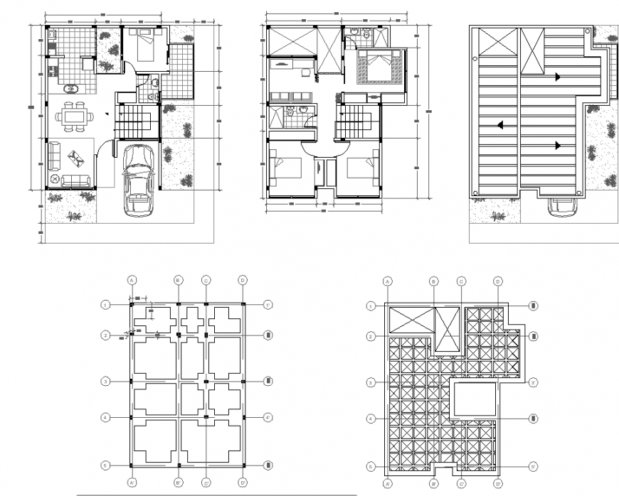 Foundation to working furniture home plan autocad file