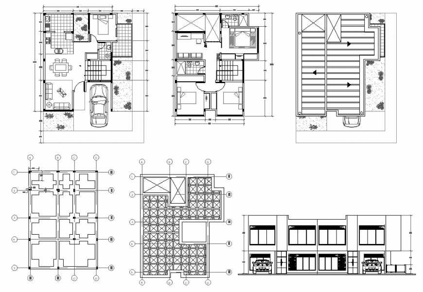 Foundation to working furniture home plan detail dwg file