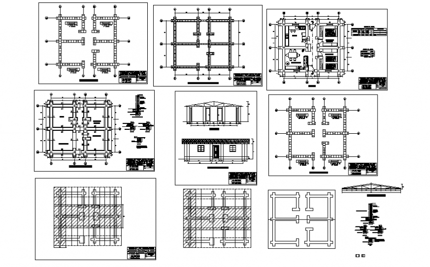Foundation to working house plan detail dwg file