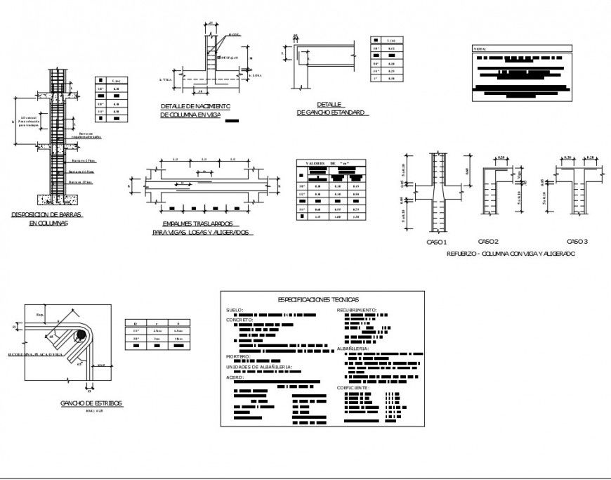 Foundations structures section plan layout file