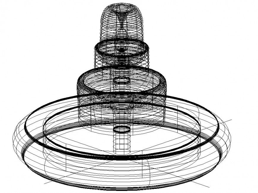 Fountain 3d in detail drawing