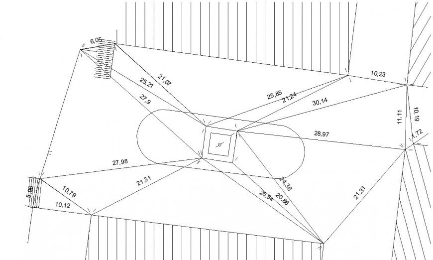 Fountain structure drawing in dwg file.