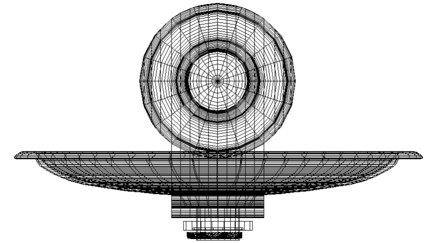 Fountaion 3d view detail drawing in dwg file.