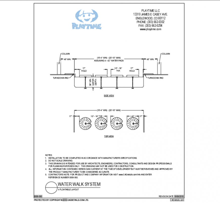 Four float-able water pads play equipment cad block design dwg file