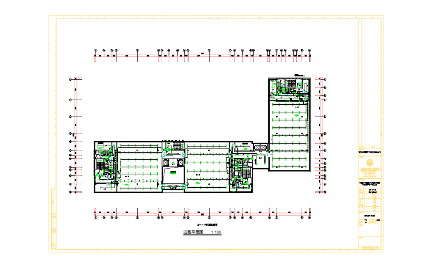 Four floor plan Lay-out Design Drawing